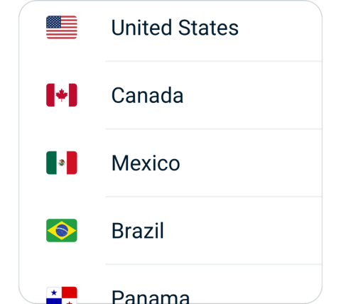 Shandian connect step 2, choose VPN server location